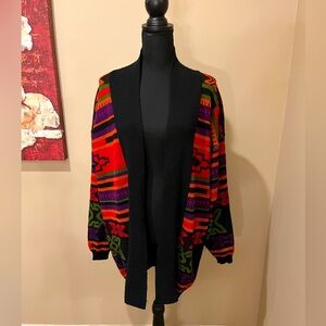 Rare 90’s Hot Cashews Aztec Design Cardigan, sz M